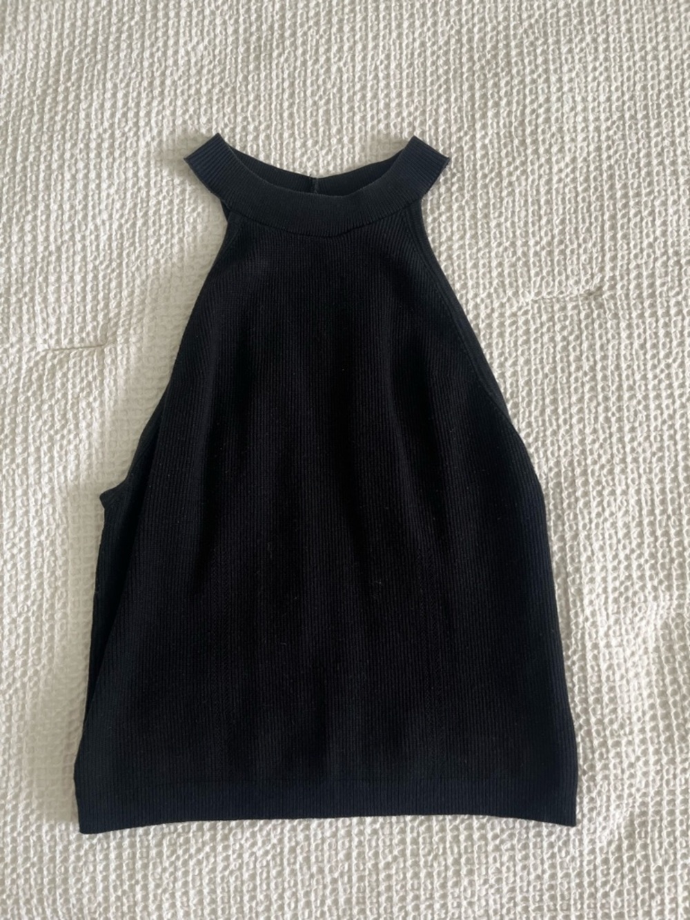 Free People Black Ribbed Halter Tank